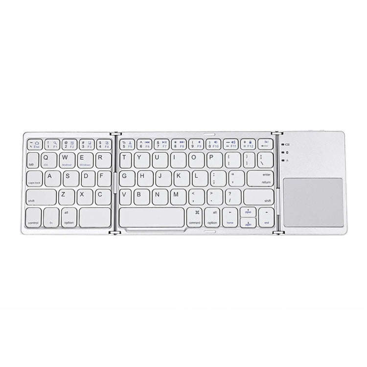 B033 Rechargeable 3-Folding 64 Keys Bluetooth Wireless Keyboard with Touchpad, 3-Folding 64 Keys ...