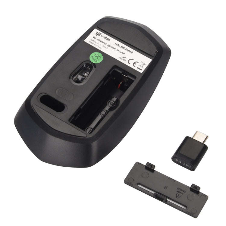 MCSaite MC-369AG USB-C / Type-C 1600DPI Three-speed Adjustable 4-button Wireless Optical Mouse