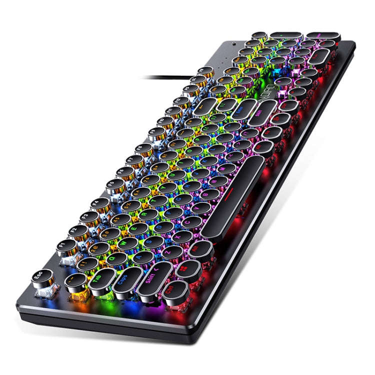 YINDIAO Electroplating Punk Mixed Light USB Mechanical Gaming Wired Keyboard, Tea Shaft, Electrop...