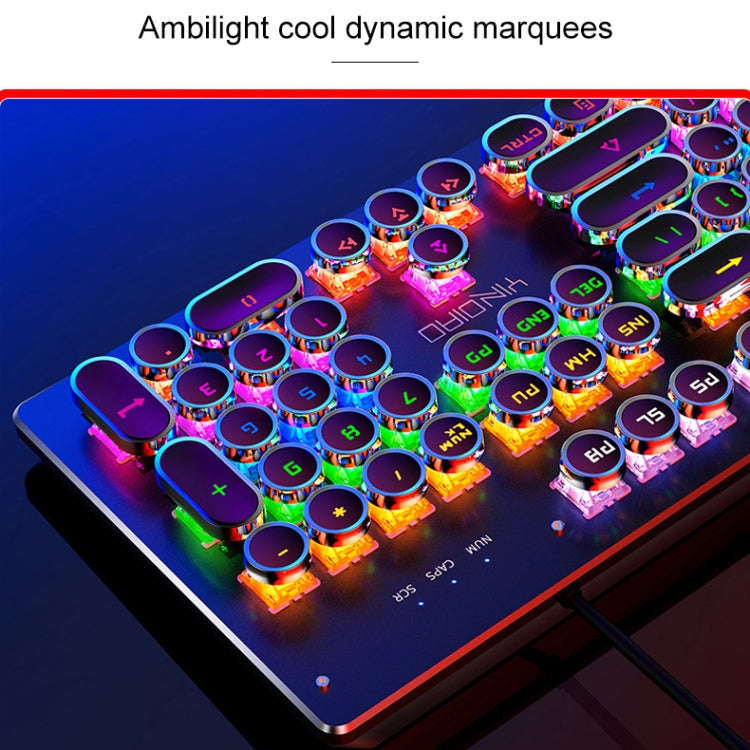 YINDIAO Electroplating Punk Mixed Light USB Mechanical Gaming Wired Keyboard, Tea Shaft, Electrop...