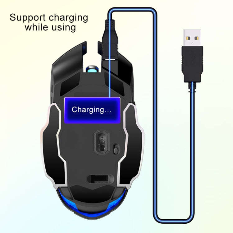 YINDIAO A4 2.4GHz 1600DPI 3-modes Adjustable Rechargeable Wireless Silent Gaming Mouse (Star Blac...