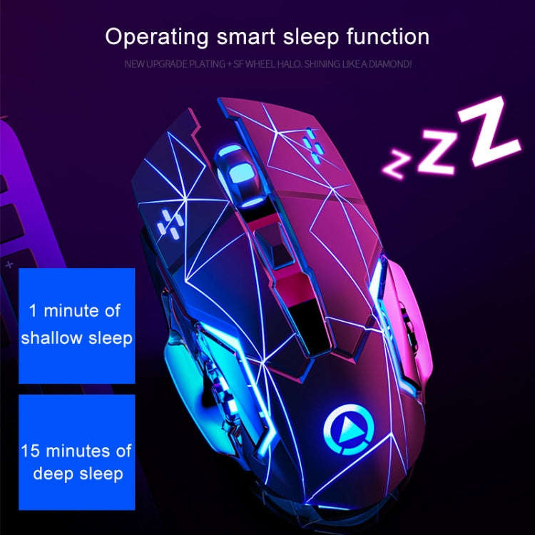 YINDIAO A4 2.4GHz 1600DPI 3-modes Adjustable Rechargeable Wireless Silent Gaming Mouse (Star Blac...