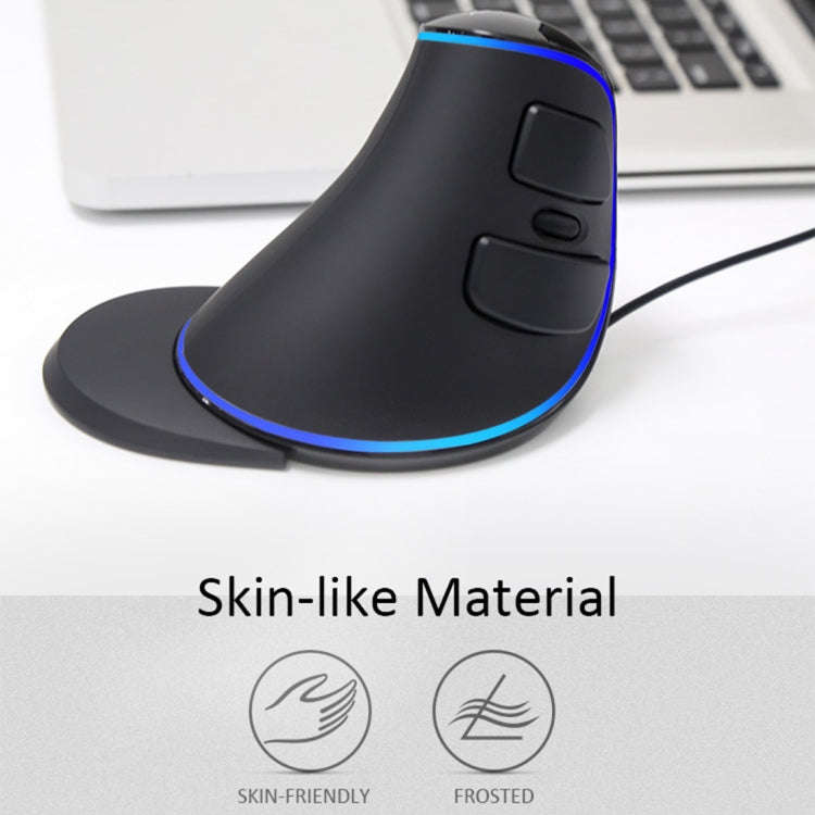 DELUX M618 Plus Wired Blue Version Optical Mouse Ergonomic Vertical Mouse 1600DPI, 1600DPI Wired
