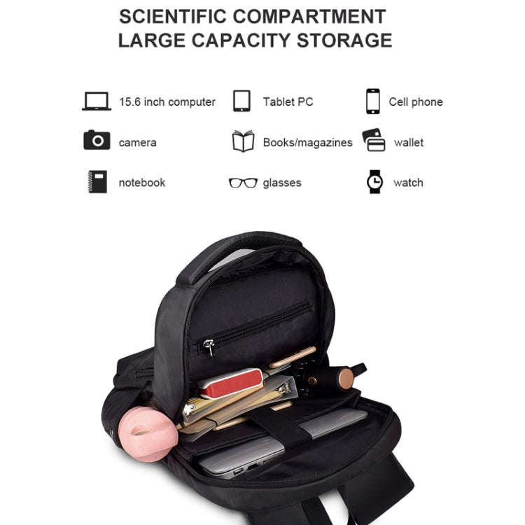 Polyester Laptop Backpack for Below 15 inch Laptops, with USB Interface Trunk Trolley Strap