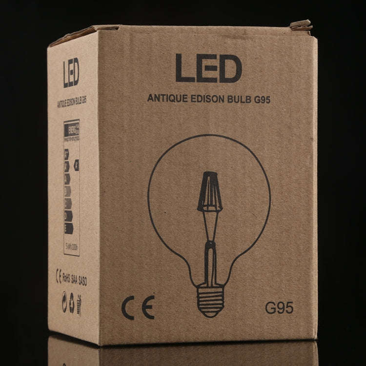 G95 E27 4W 4 LEDs 450 LM 3000K Retro Dimming LED Filament Light Bulb Energy Saving Light, AC 220V...