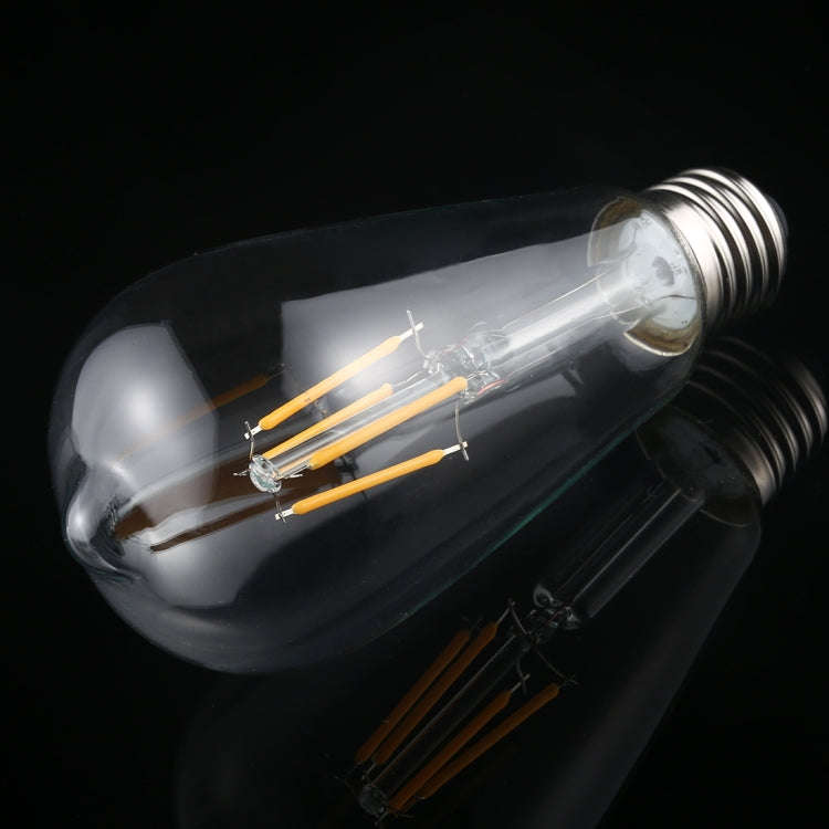 ST64 E27 4W 4 LEDs 600 LM 3000K Retro Dimming LED Filament Light Bulb Energy Saving Light, AC 220...