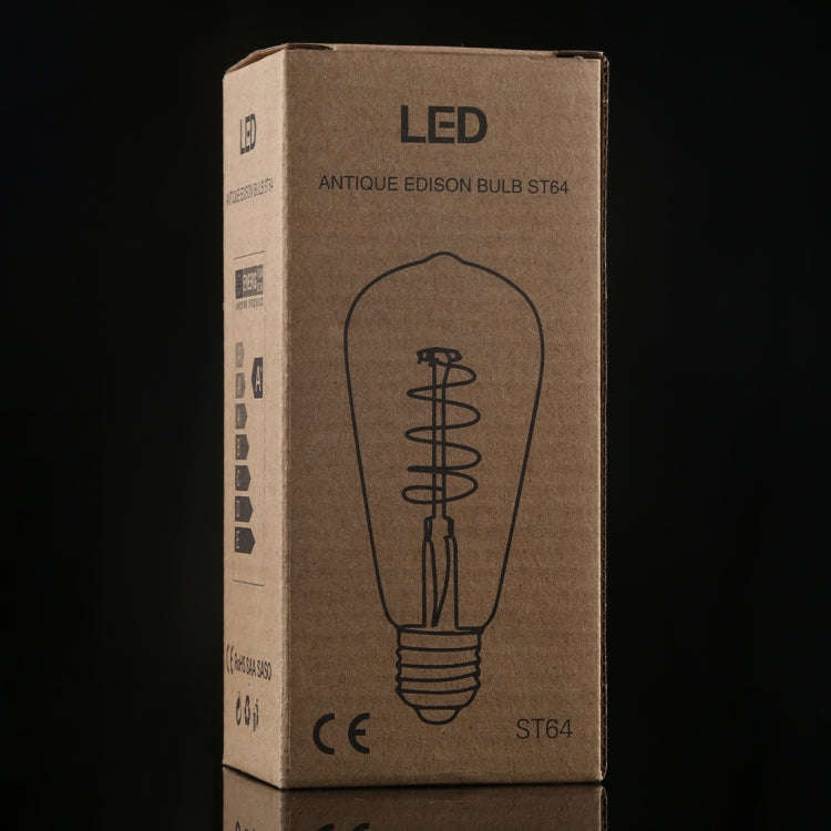 ST64 E27 4W 4 LEDs 600 LM 3000K Retro Dimming LED Filament Light Bulb Energy Saving Light, AC 220...