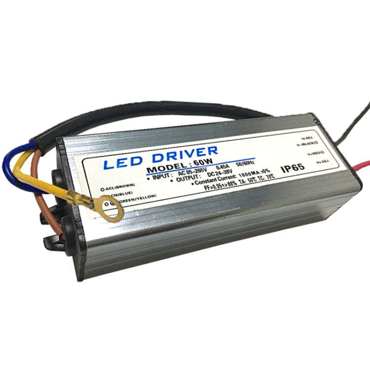 60W LED Driver Adapter AC 85-265V to DC 24-38V IP65 Waterproof, 60W