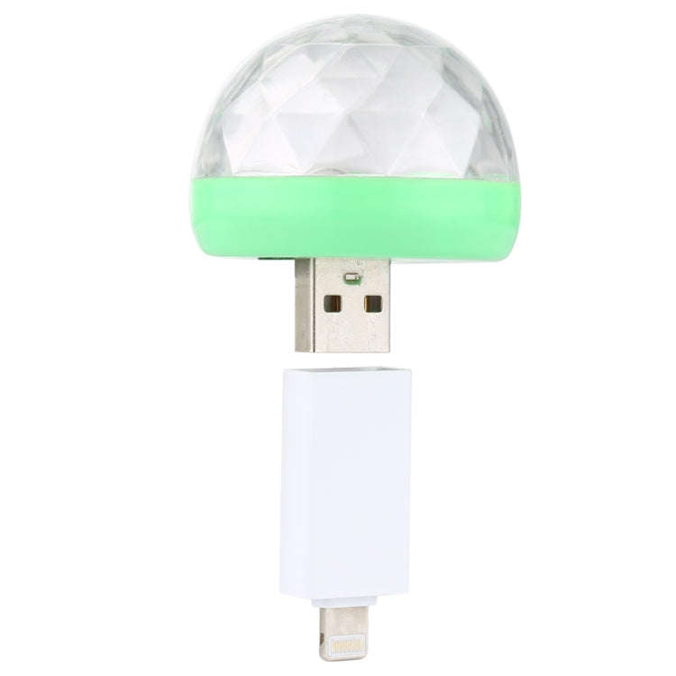 4W RGB USB LED Crystal Magic Ball Stage Light with 8 Pin Adapter, with 8 Pin Adapter