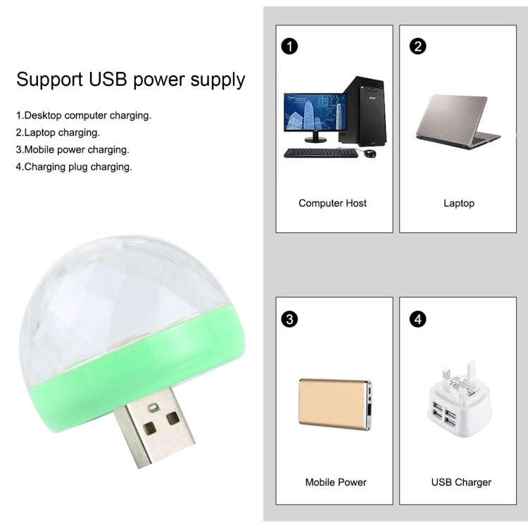 4W RGB USB LED Crystal Magic Ball Stage Light with 8 Pin Adapter, with 8 Pin Adapter
