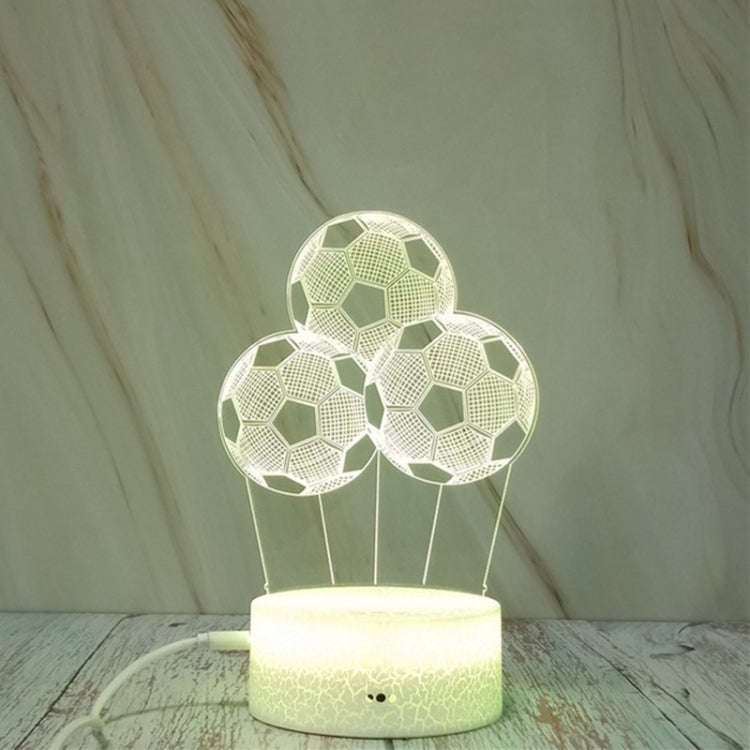Three Footballs Shape Creative Crack Touch Dimming 3D Colorful Decorative Night Light, Three Foot...