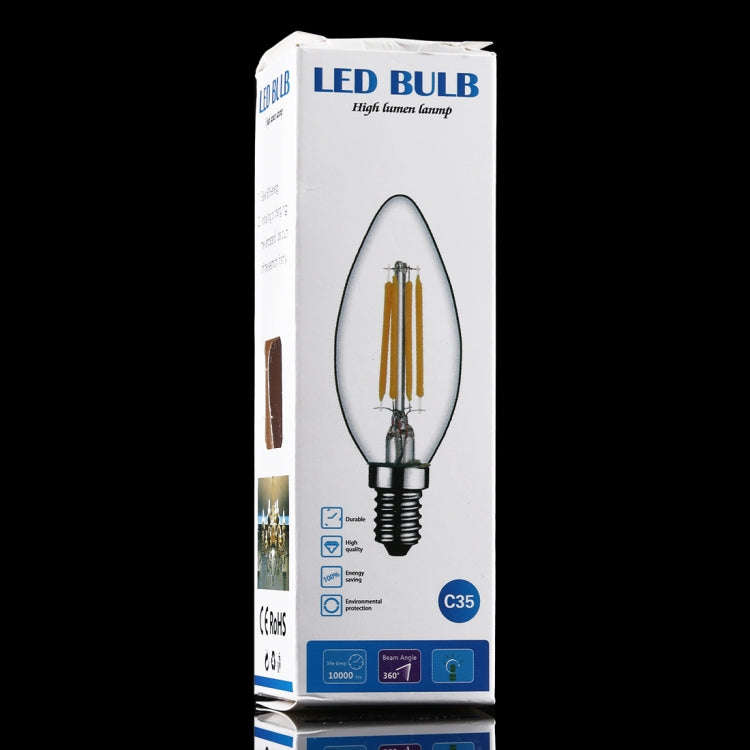 C35 E14 4W 4 LEDs 300 LM 3000K Dimmable Retro LED Filament Light Bulb Energy Saving Light, AC 220...