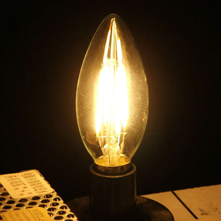 C35 E14 4W 4 LEDs 300 LM 3000K Dimmable Retro LED Filament Light Bulb Energy Saving Light, AC 220...