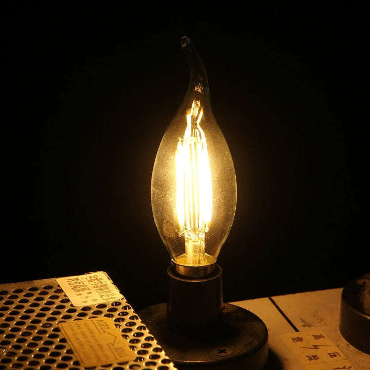 C35 E14 4W 4 LEDs 300 LM 3000K Dimmable Retro LED Filament Light Bulb Energy Saving Light, AC 220...