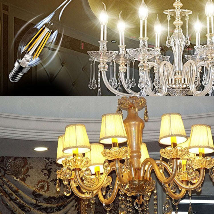 C35 E14 4W 4 LEDs 300 LM 3000K Dimmable Retro LED Filament Light Bulb Energy Saving Light, AC 220...