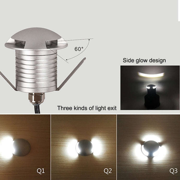 3W LED Embedded Polarized Buried Lamp IP67 Waterproof Turtle Shell Lamp Outdoor Garden Lawn Lamp,...