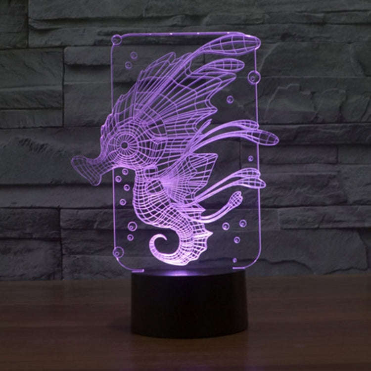 7 Colour Discoloration Creative Visual Stereo Lamp Desk Lamp Night Light, Hippocampus Style
