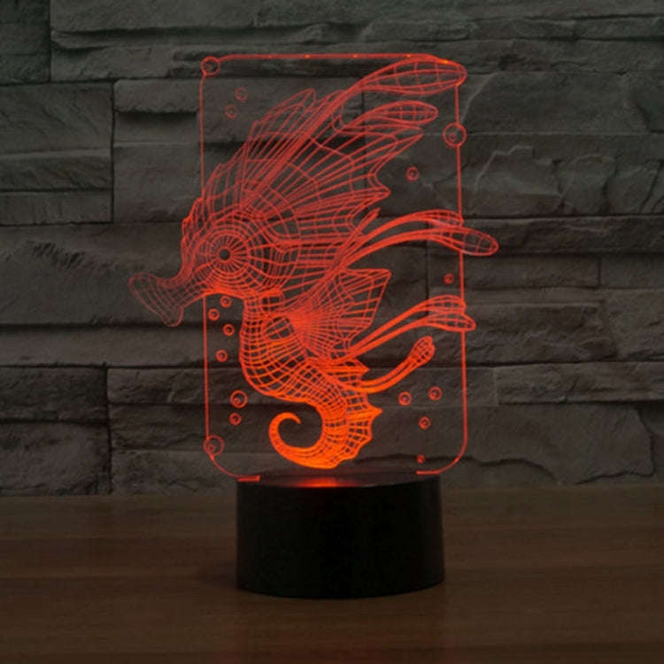 7 Colour Discoloration Creative Visual Stereo Lamp Desk Lamp Night Light, Hippocampus Style