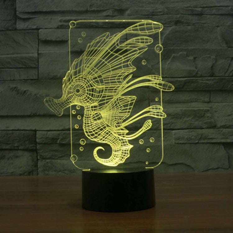 7 Colour Discoloration Creative Visual Stereo Lamp Desk Lamp Night Light, Hippocampus Style