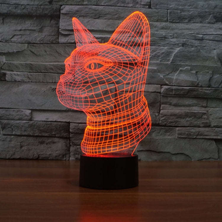 7 Color Discoloration Creative Visual Stereo Lamp Desk Lamp Night Light, Side Face Cat Style