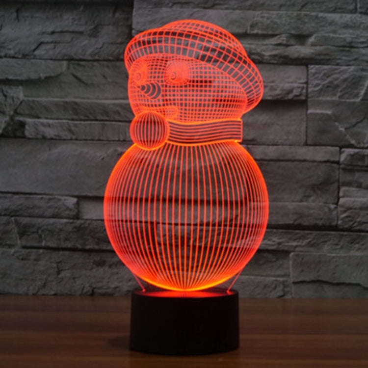 7 Color Discoloration Creative Visual Stereo Lamp Desk Lamp Night Light, Snowman Style