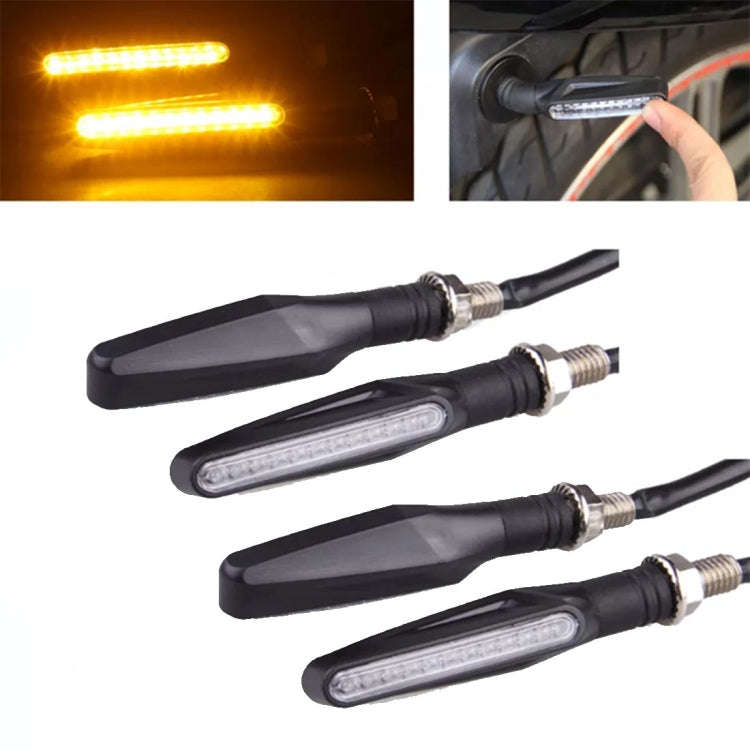 4 PCS DC 12V Motorcycle 12-LED Turn Signal Indicators Blinker Light, (Yellow Light), 12 LED