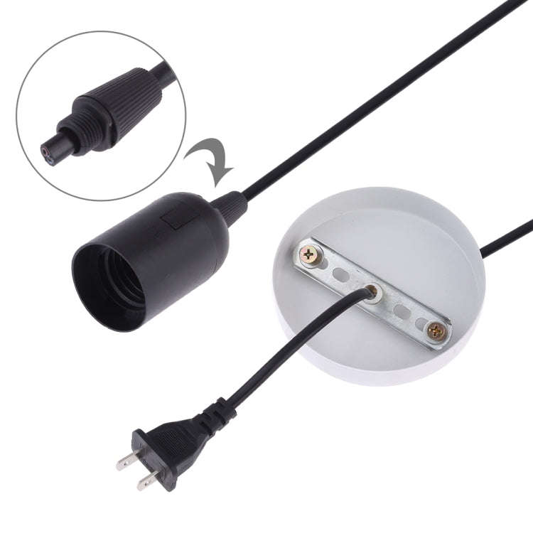 E27 Wire Cap Lamp Holder Chandelier Power Socket with Base & 1.5m Extension Cable, US Plug, E27