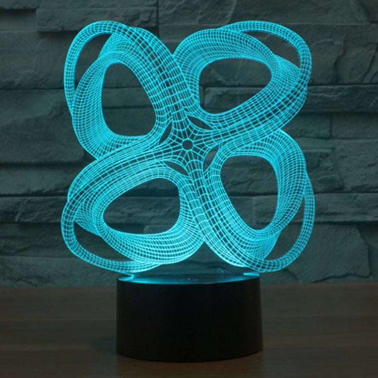 7 Color Discoloration Creative Visual Stereo Lamp Desk Lamp Night Light, Four Circle Abstract Style