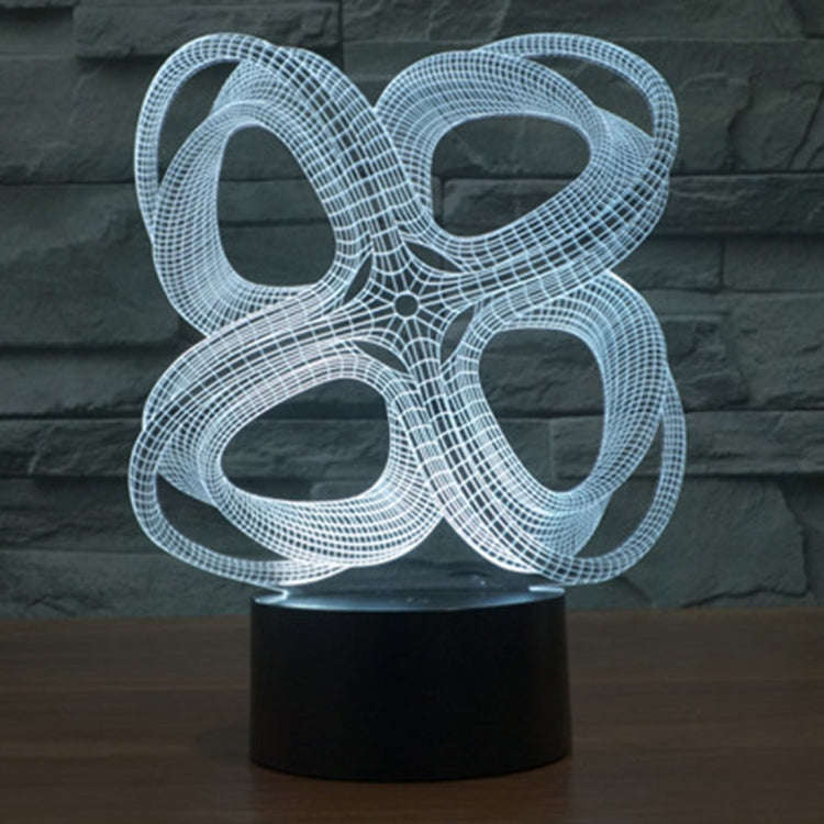 7 Color Discoloration Creative Visual Stereo Lamp Desk Lamp Night Light, Four Circle Abstract Style