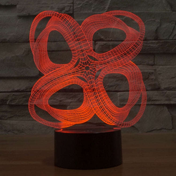 7 Color Discoloration Creative Visual Stereo Lamp Desk Lamp Night Light, Four Circle Abstract Style