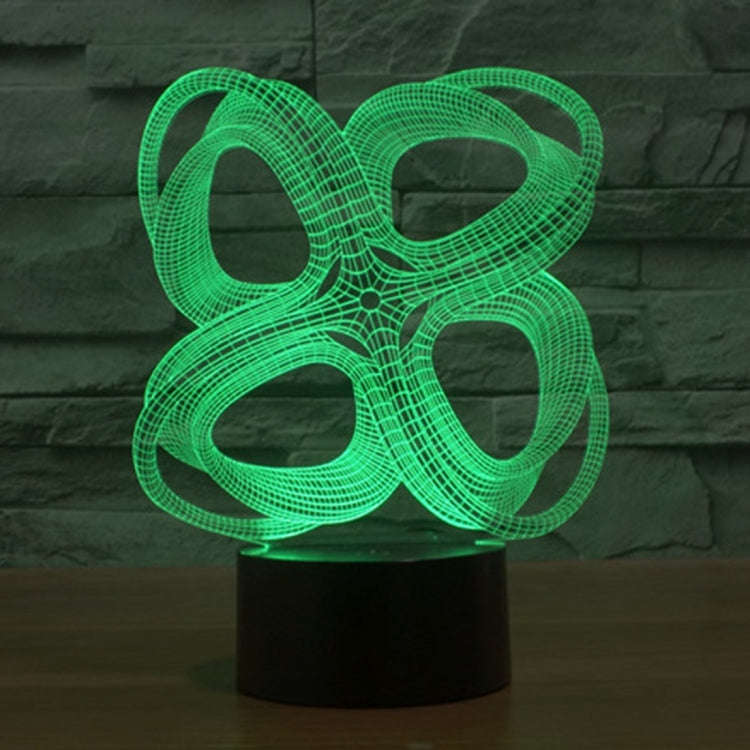 7 Color Discoloration Creative Visual Stereo Lamp Desk Lamp Night Light, Four Circle Abstract Style