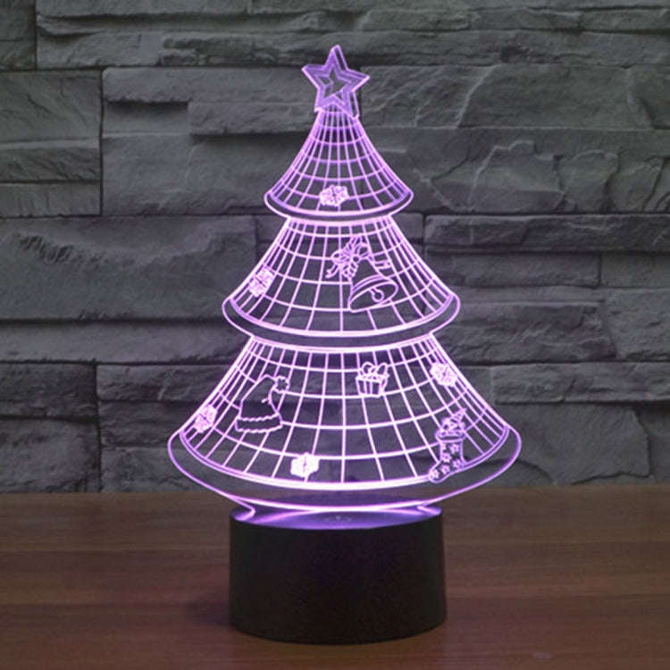 7 Color Discoloration Creative Visual Stereo Lamp Desk Lamp Night Light, Christmas Tree Style
