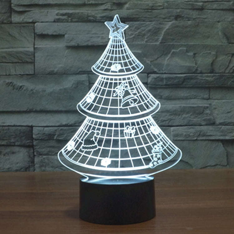 7 Color Discoloration Creative Visual Stereo Lamp Desk Lamp Night Light, Christmas Tree Style