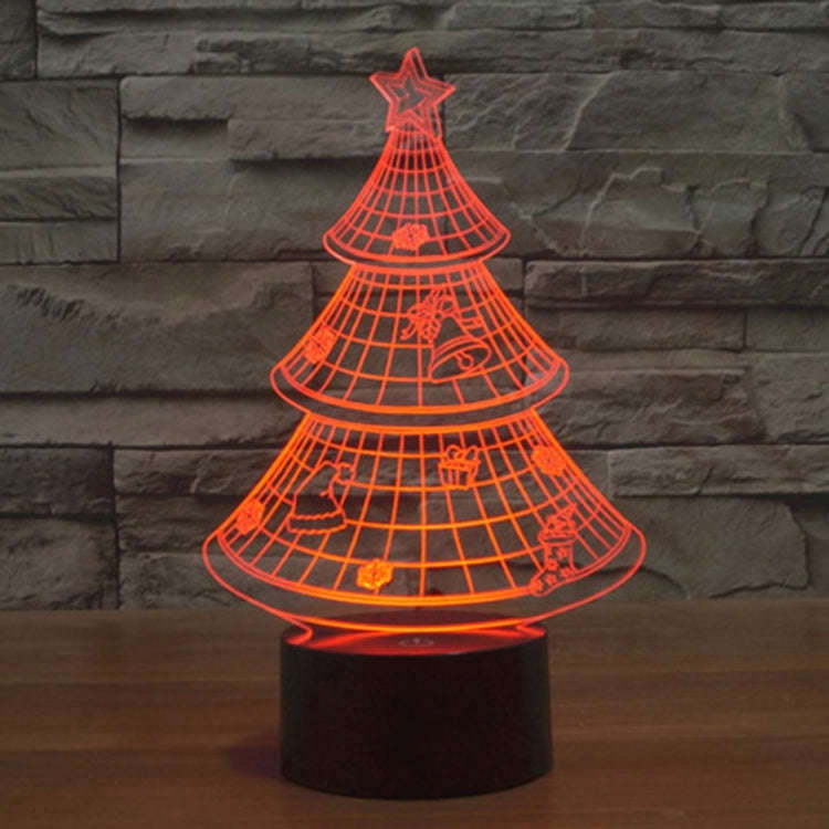7 Color Discoloration Creative Visual Stereo Lamp Desk Lamp Night Light, Christmas Tree Style