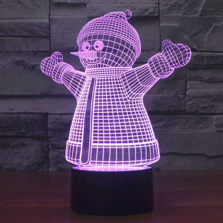 7 Color Discoloration Creative Visual Stereo Lamp Desk Lamp Night Light, 2923 Snowman Style