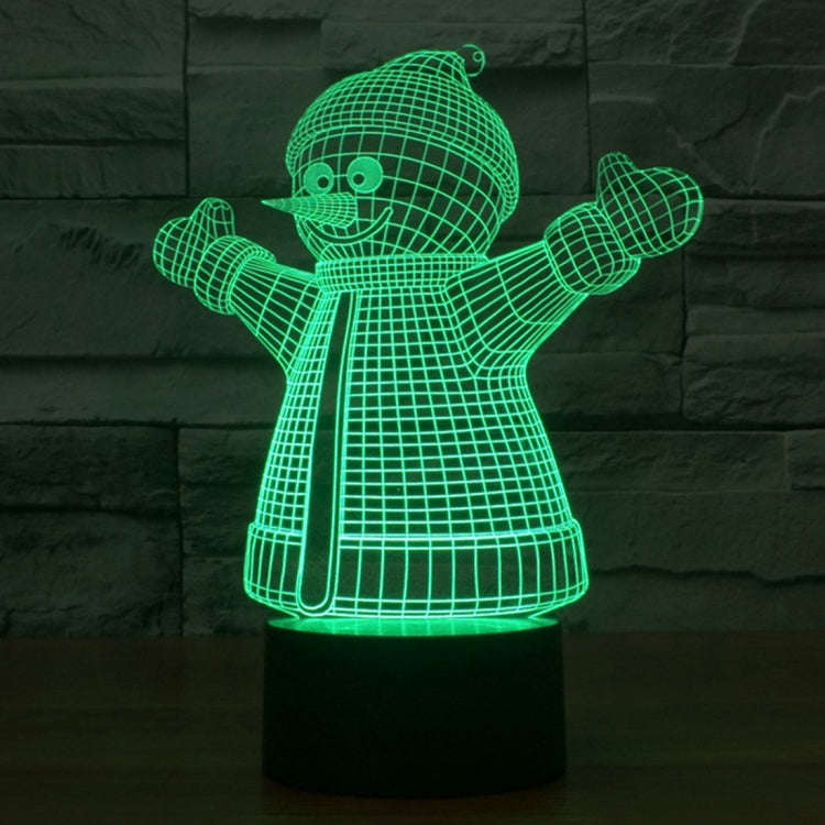 7 Color Discoloration Creative Visual Stereo Lamp Desk Lamp Night Light, 2923 Snowman Style