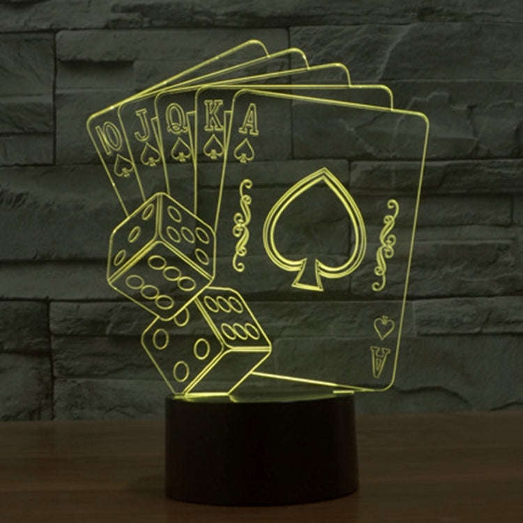 7 Color Discoloration Creative Visual Stereo Lamp Desk Lamp Night Light, Poker Style