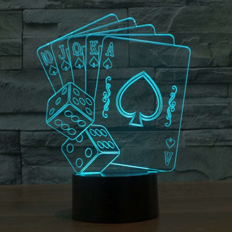 7 Color Discoloration Creative Visual Stereo Lamp Desk Lamp Night Light, Poker Style