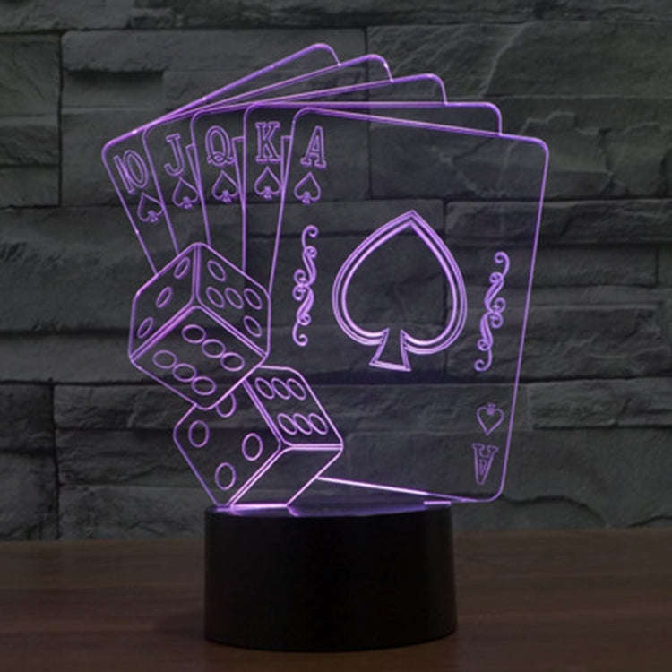 7 Color Discoloration Creative Visual Stereo Lamp Desk Lamp Night Light, Poker Style