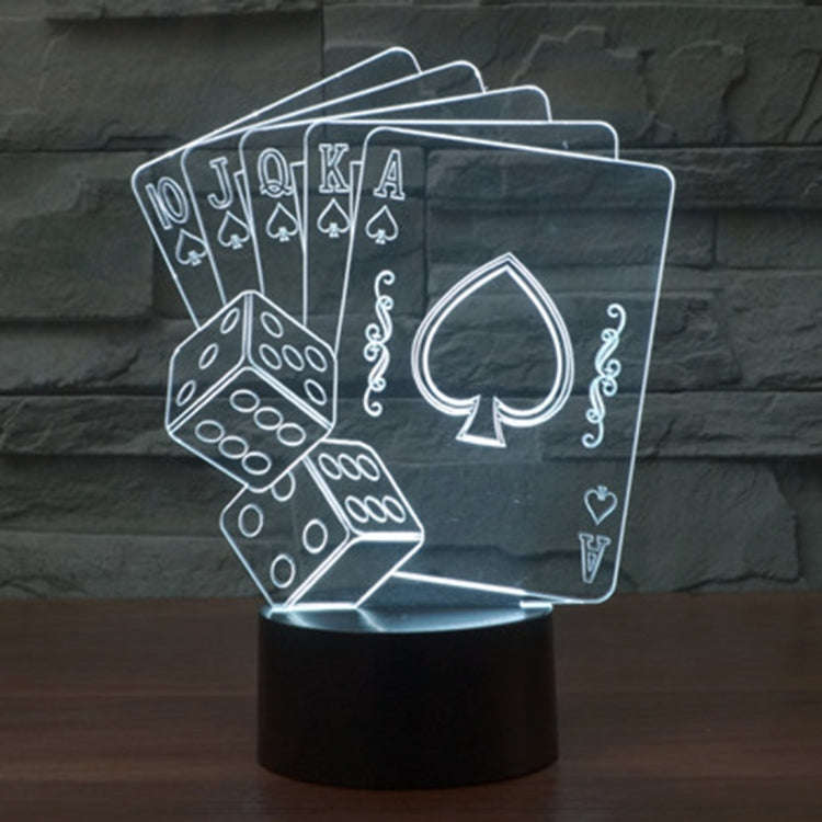 7 Color Discoloration Creative Visual Stereo Lamp Desk Lamp Night Light, Poker Style