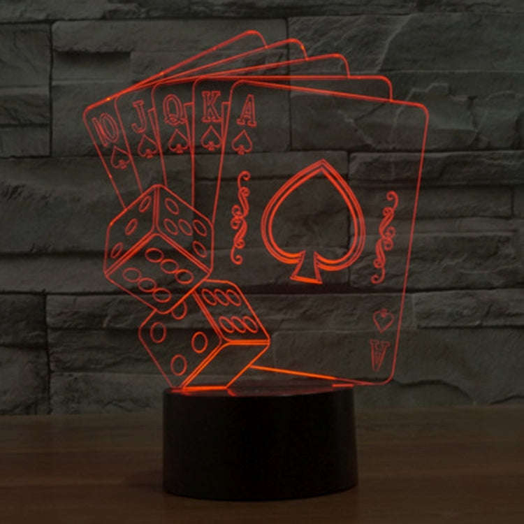 7 Color Discoloration Creative Visual Stereo Lamp Desk Lamp Night Light, Poker Style