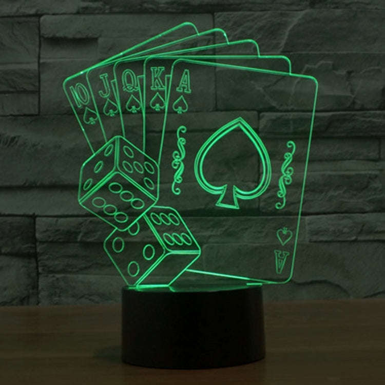 7 Color Discoloration Creative Visual Stereo Lamp Desk Lamp Night Light, Poker Style
