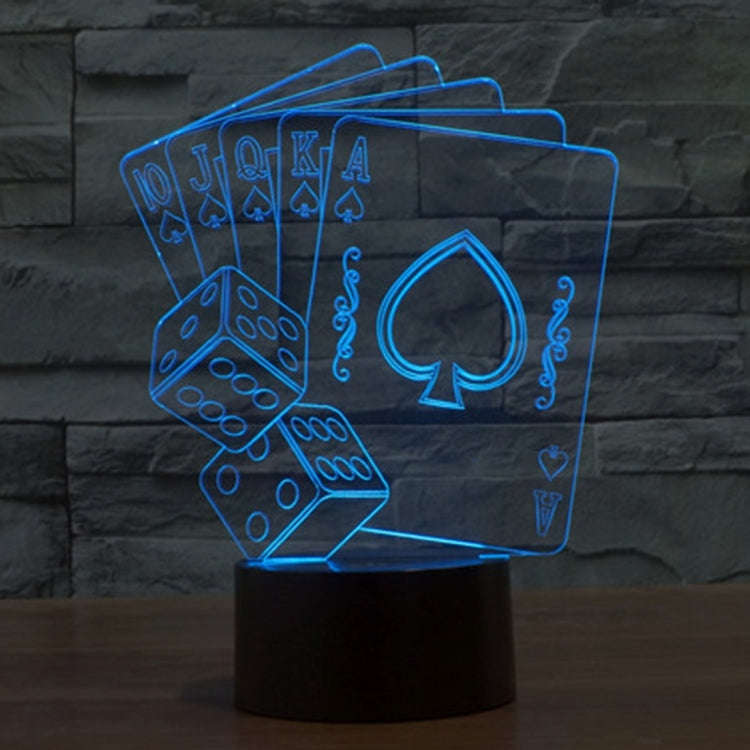 7 Color Discoloration Creative Visual Stereo Lamp Desk Lamp Night Light, Poker Style