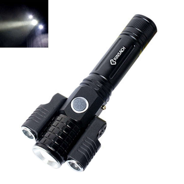 KS-738 USB Charging Waterproof T6+XPE Zoomable LED Flashlight with 4-Modes, KS-738