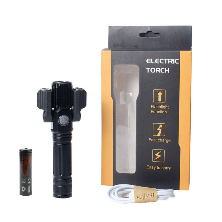 KS-739 USB Charging Waterproof T6+XPE Fixed Focus LED Flashlight with 4-Modes & 18650 lithium bat...
