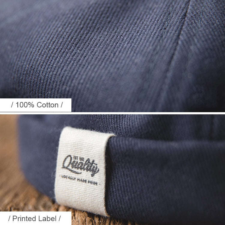 Solid Color Retro Classic Sailor Hat Beanie Cuffed Melon Cap, Solid Color