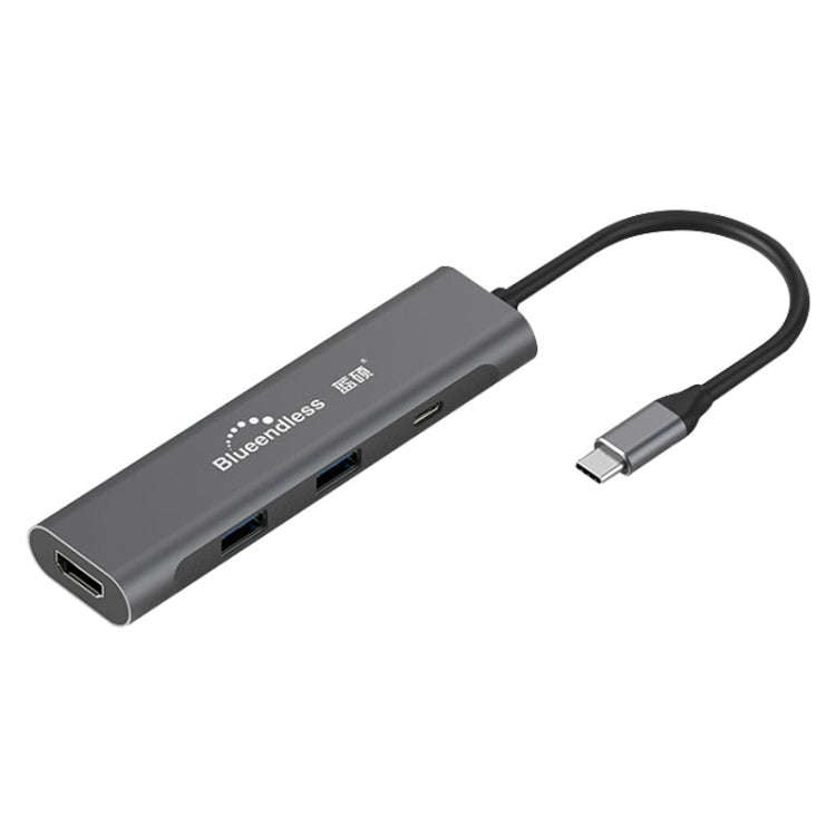 Blueendless 4 In 1 Multi-function Type-C / USB-C to HDMI + PD + Dual USB 3.0 HUB Expansion Dock, ...