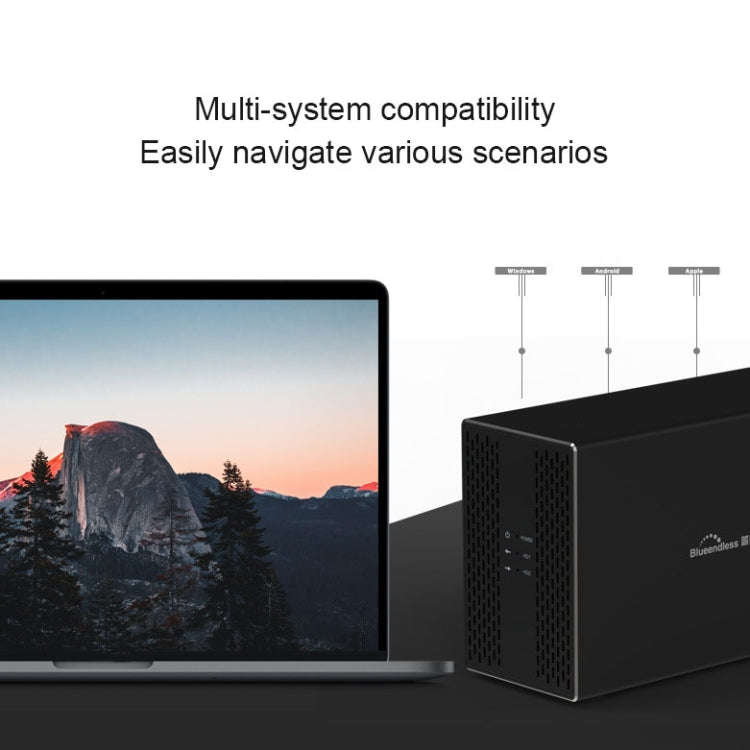 Blueendless Type-C / USB-C Interface 3.5 inch 2 Bay RAID Combination Array HDD External Enclosure...