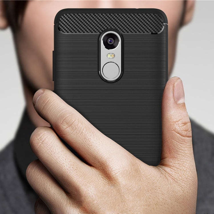For Xiaomi  Redmi Note 4X Brushed Carbon Fiber Texture Shockproof TPU Protective Case , For Redmi...