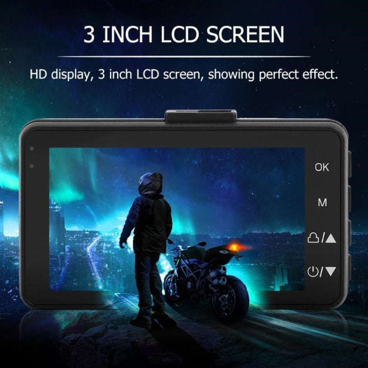 MT-80 3.0 inch 140 Degrees Wide Angle HD Video Motorcycle Dual  Camera DVR, Support TF Card (32GB...